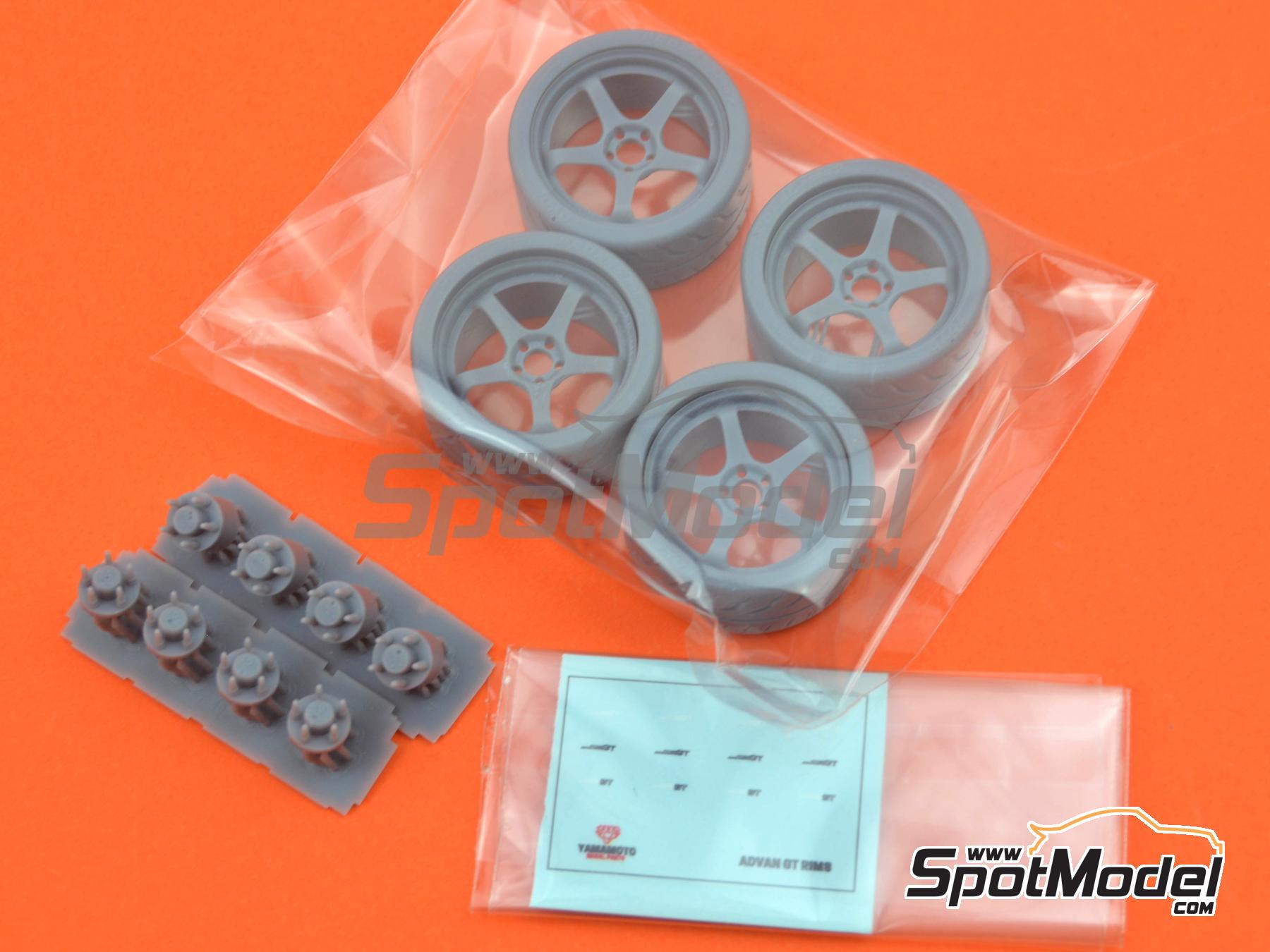 Yamamoto Model Parts YMPRIM21 Rims and tyres set 1/24 scale Advan